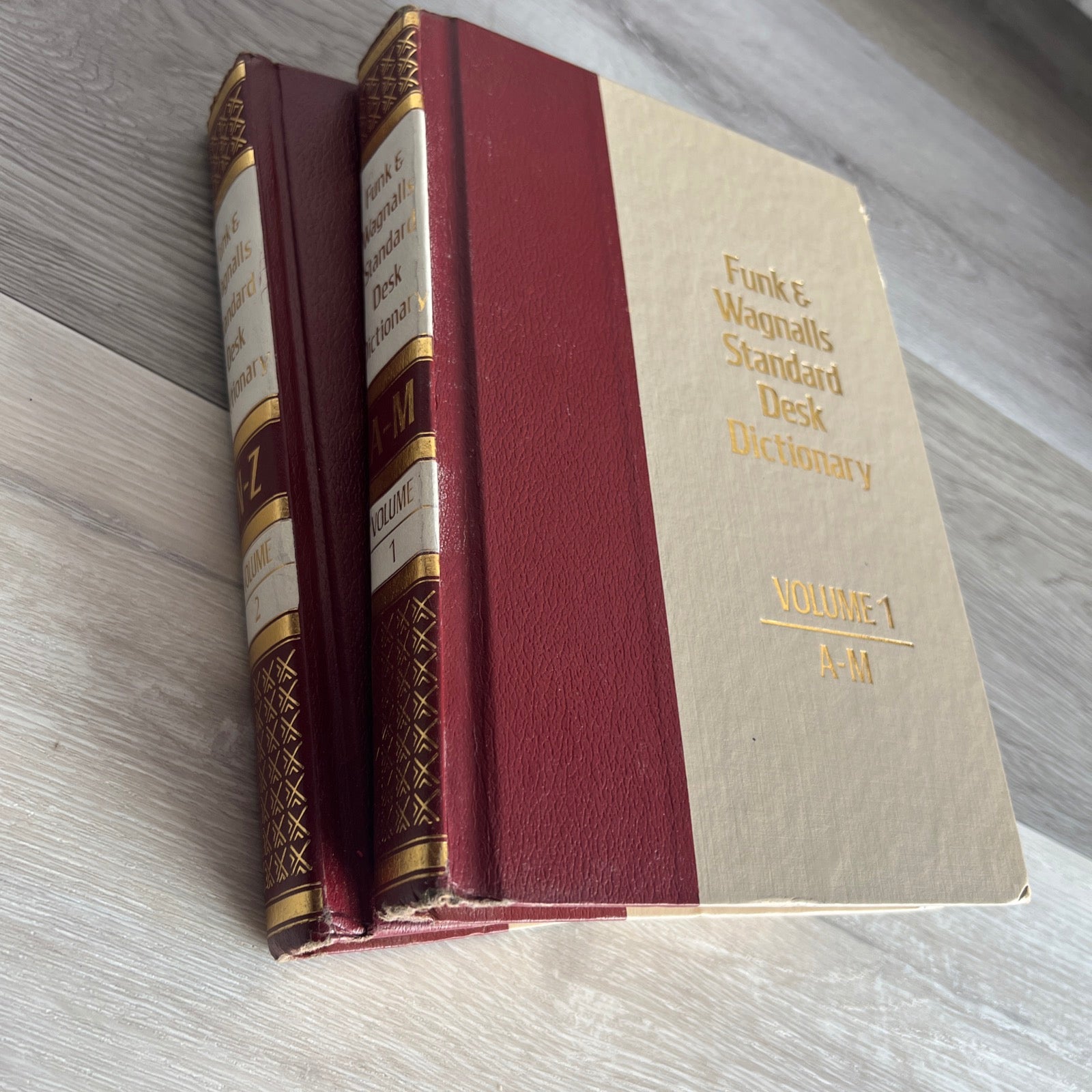 Funk & Wagnalls Standard Desk Dictionary Vol 1 & 2 A-Z Vintage Hardcover Set