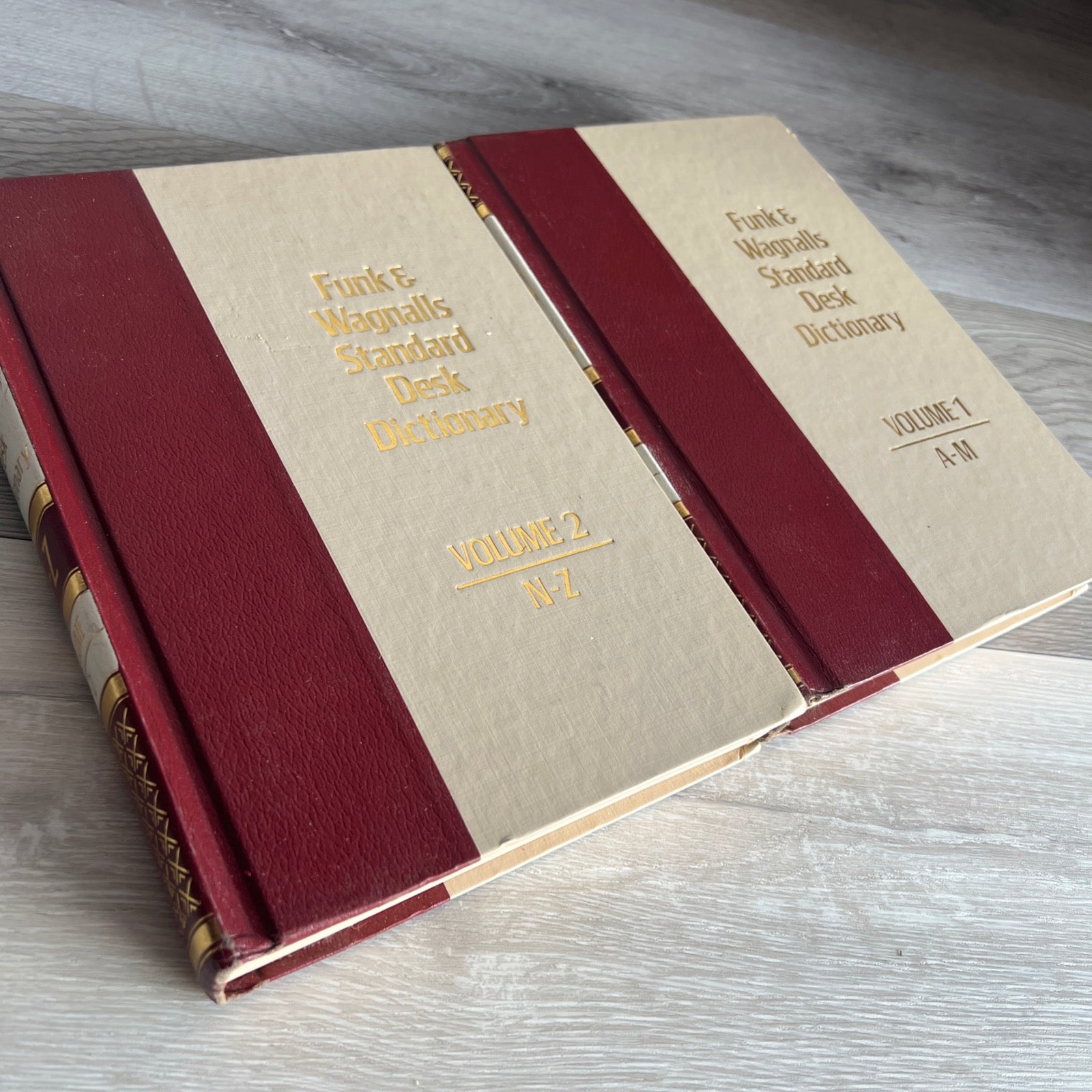 Funk & Wagnalls Standard Desk Dictionary Vol 1 & 2 A-Z Vintage Hardcover Set