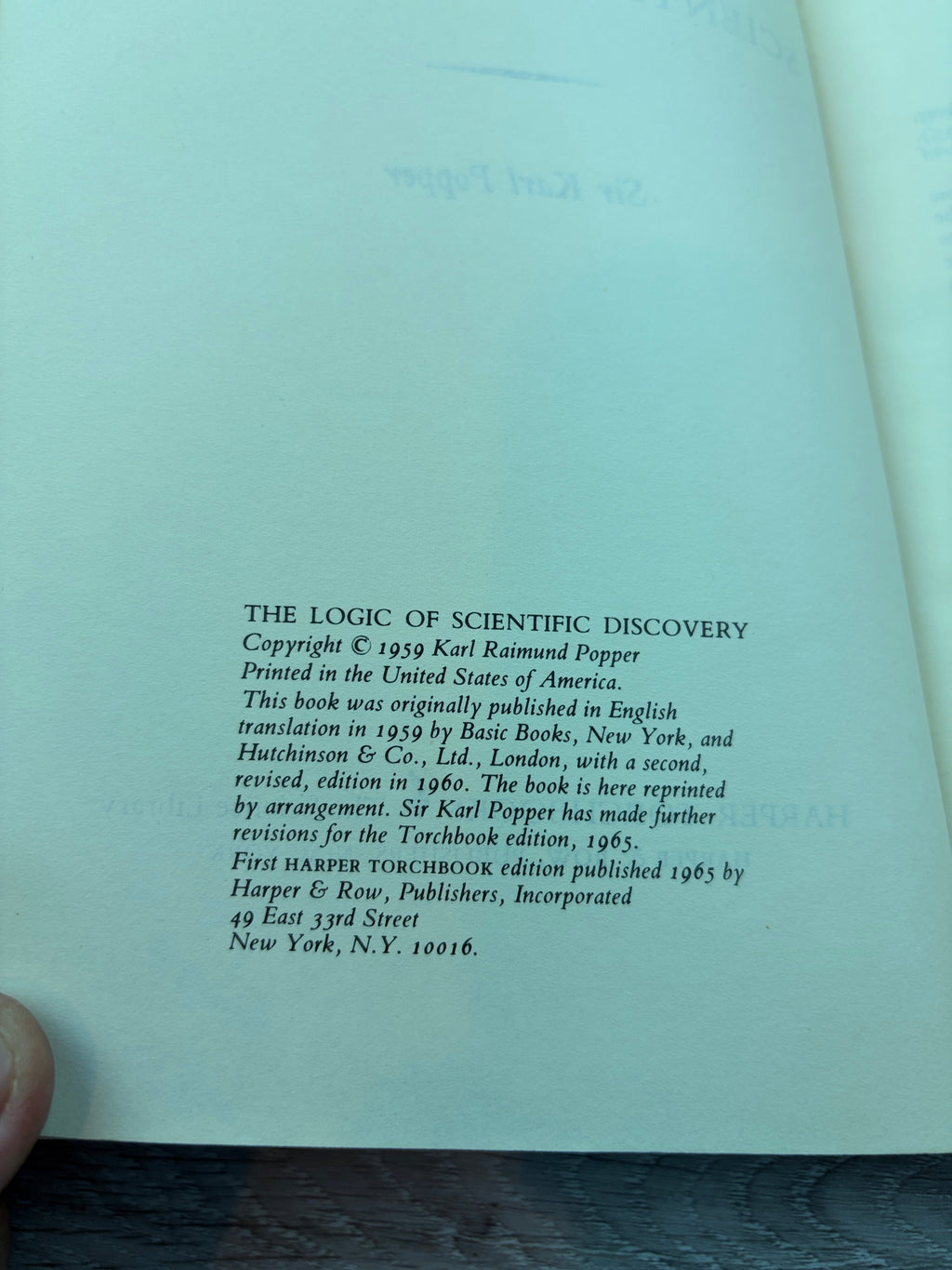 The Logic of Scientific Discovery