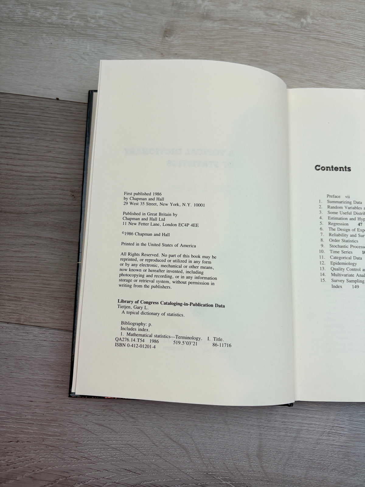 A Topical Dictionary of Statistics