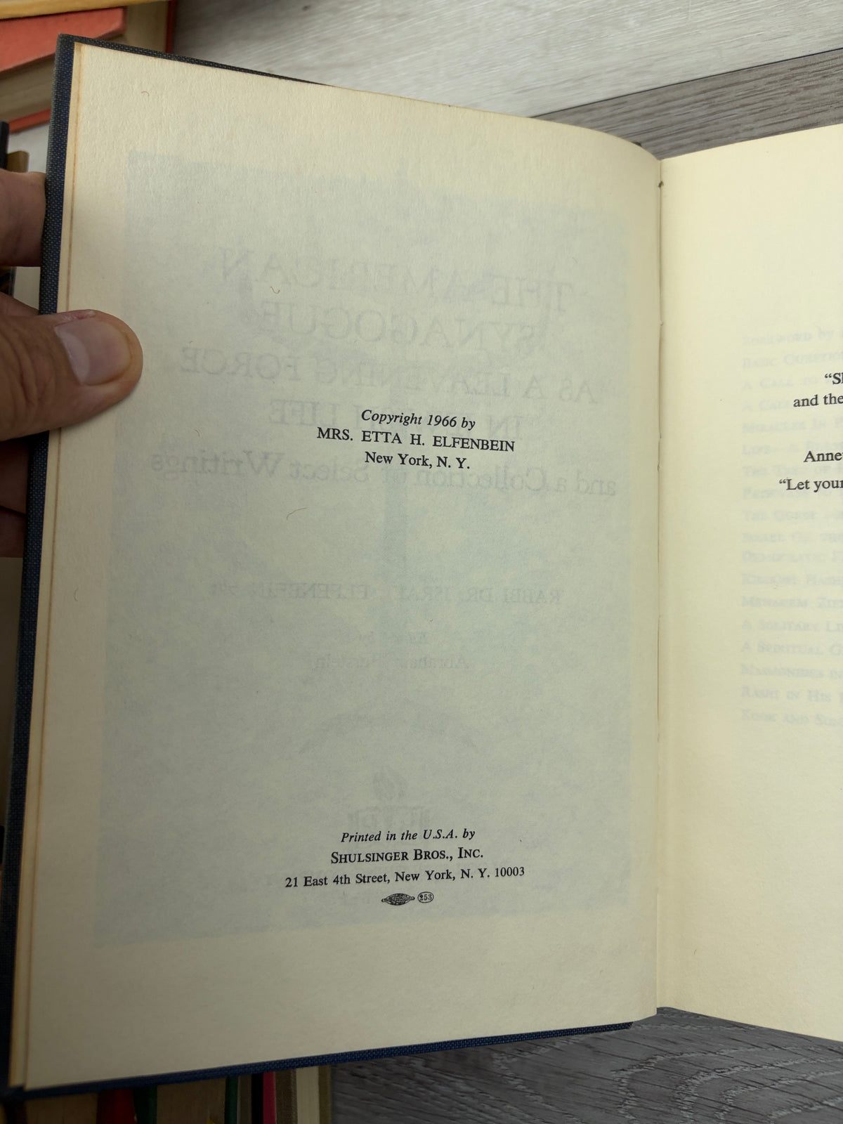 The American Synagogue as a Leavening Force in Jewish Life and a Collection of Select Writings