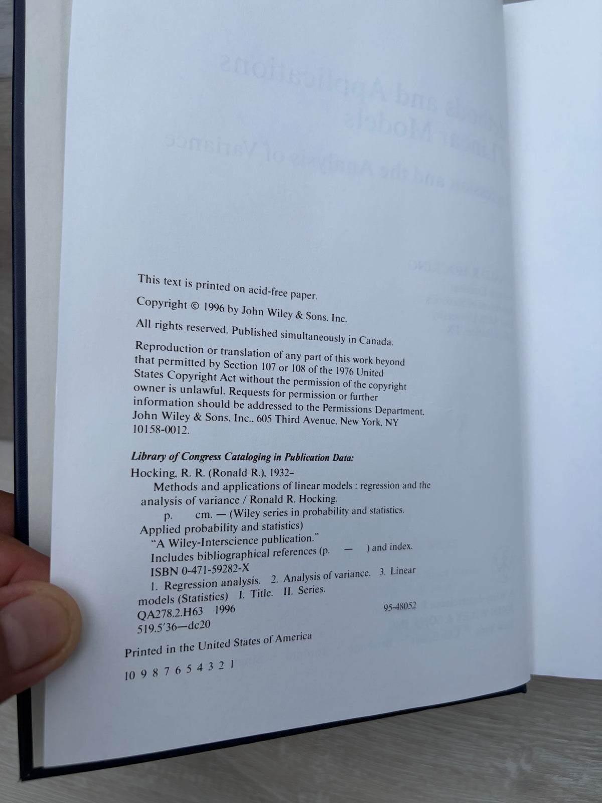 Methods and Applications of Linear Models: Regression and the Analysis of Variance