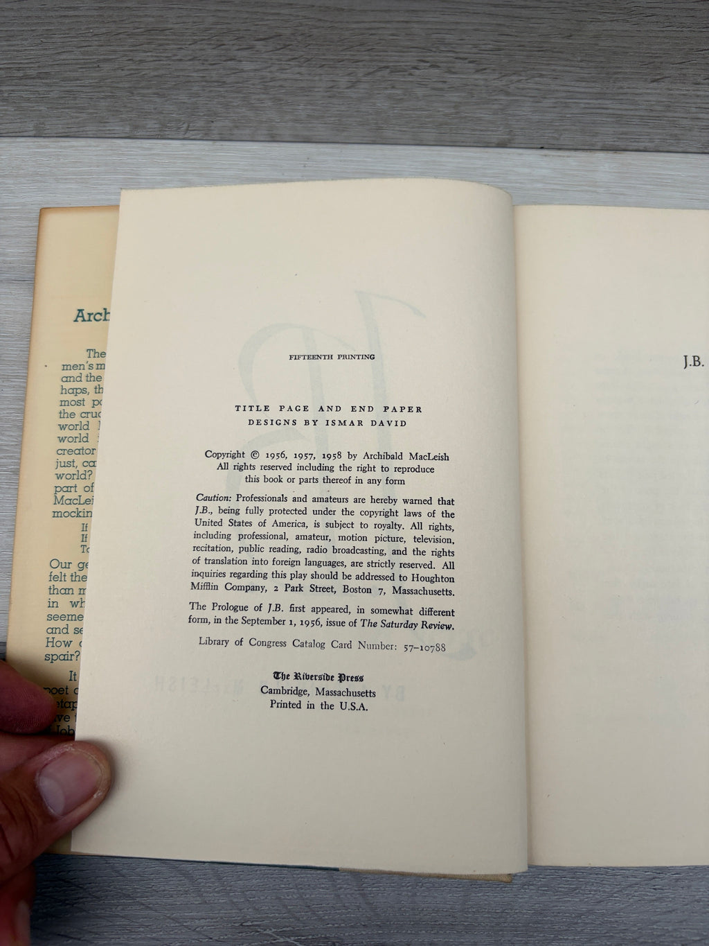 J.B.: A Play in Verse