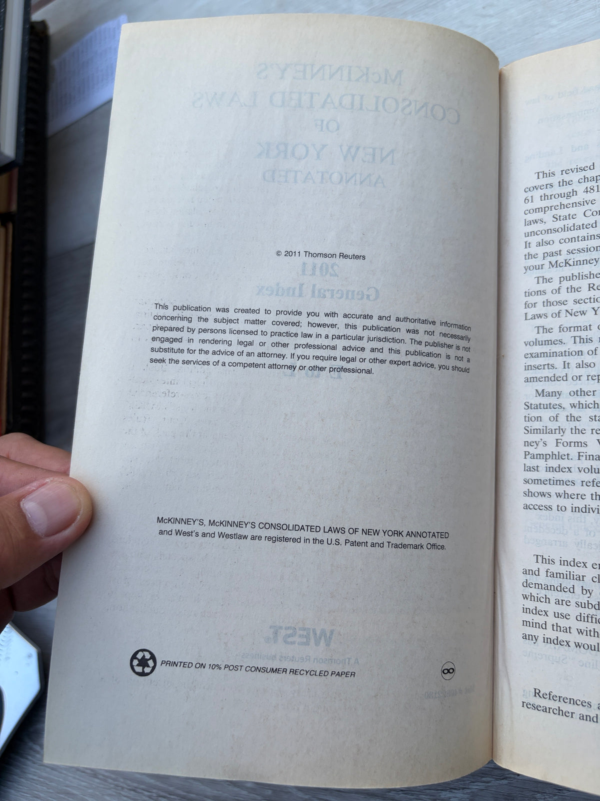 McKinney's Consolidated Laws of New York Annotated 2011 General Index E to L