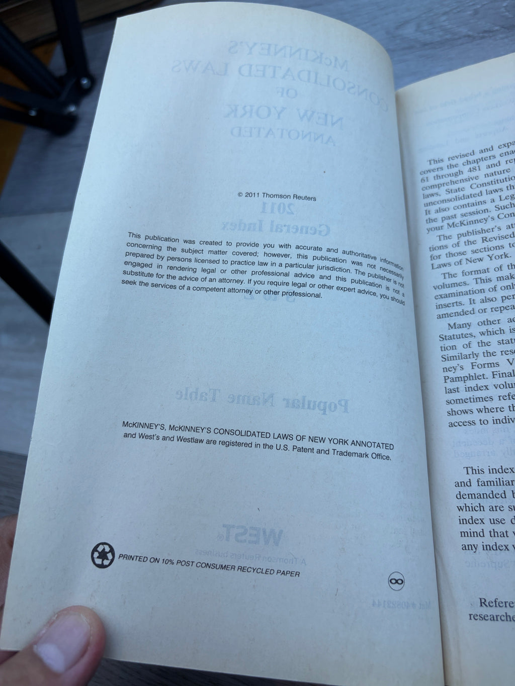 McKinney's Consolidated Laws of New York Annotated 2011