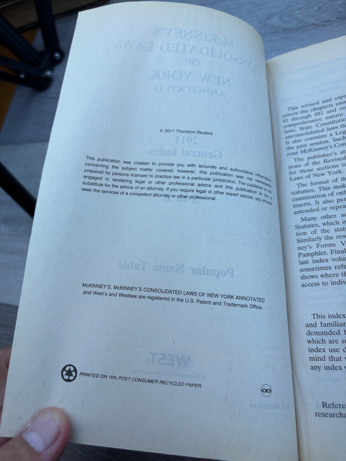McKinney's Consolidated Laws of New York Annotated 2011