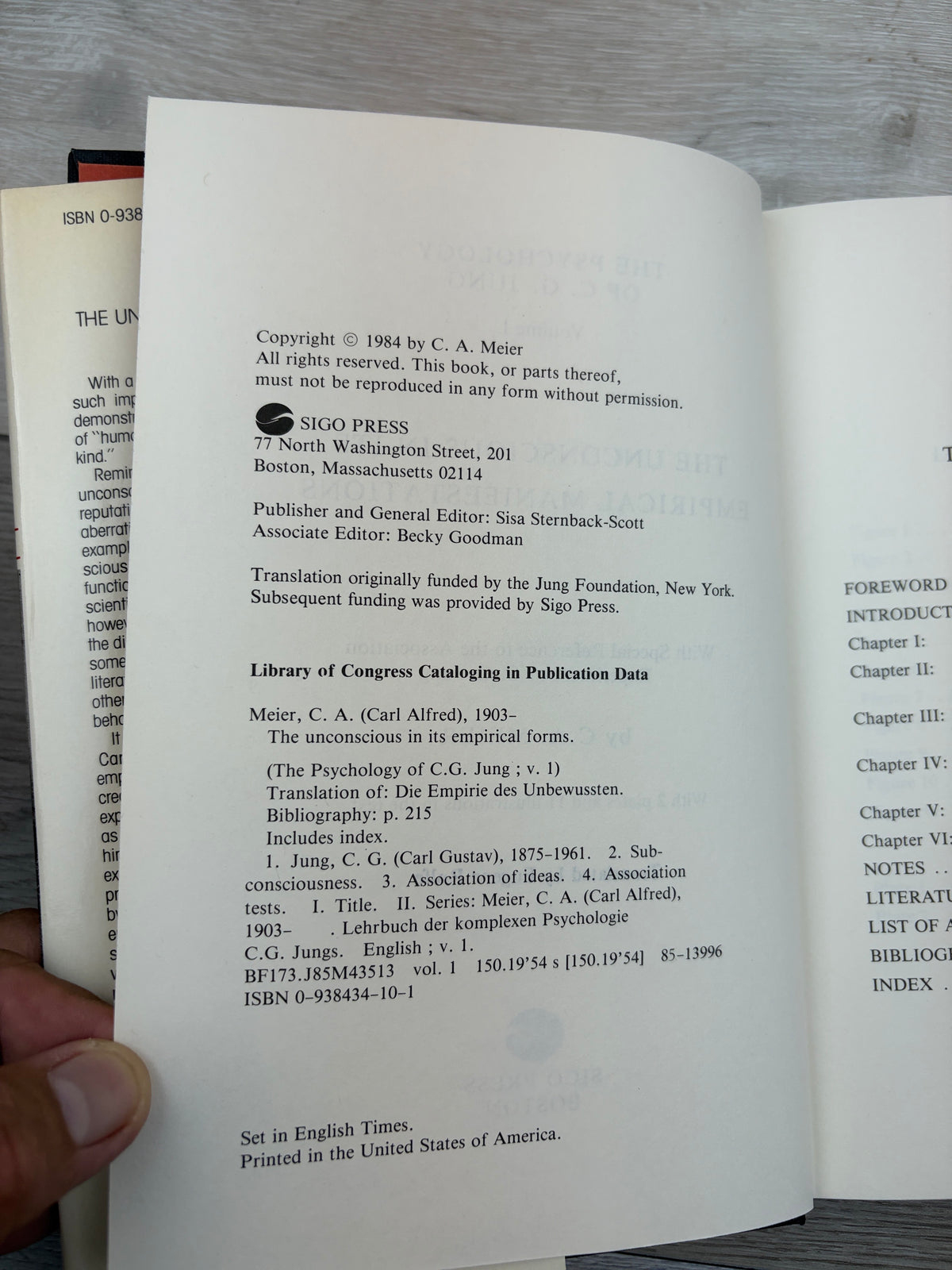 The Psychology of C. G. Jung, Volume I: The Unconscious in Its Empirical Manifestations