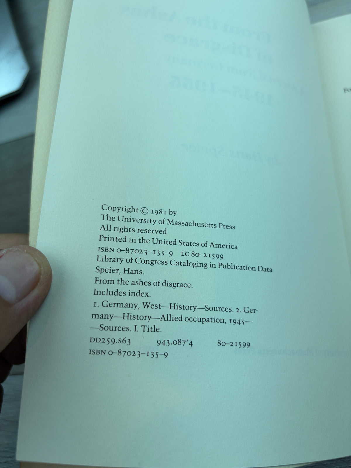 From the Ashes of Disgrace: A Journal from Germany, 1945-1955
