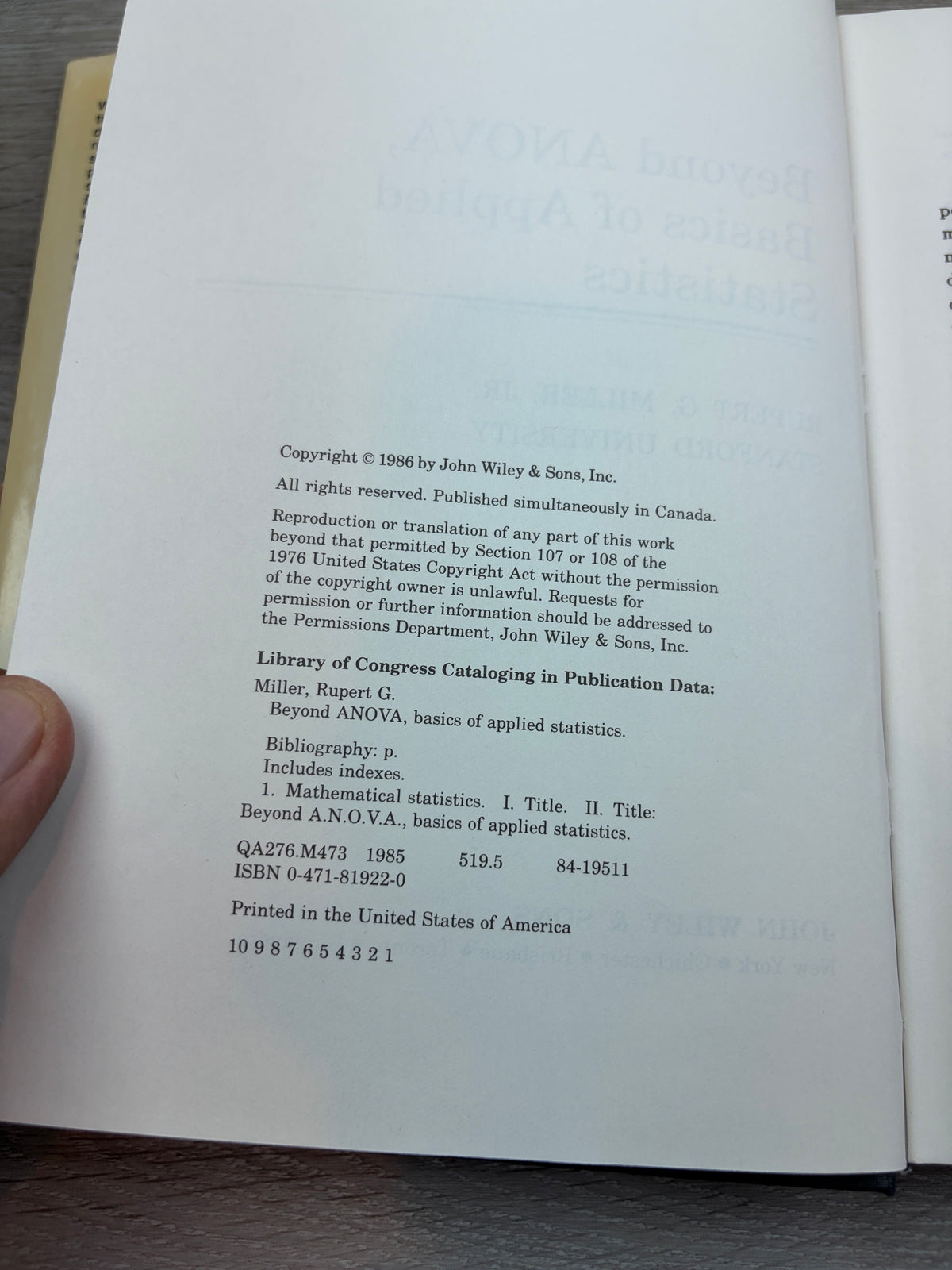 Beyond ANOVA, Basics of Applied Statistics