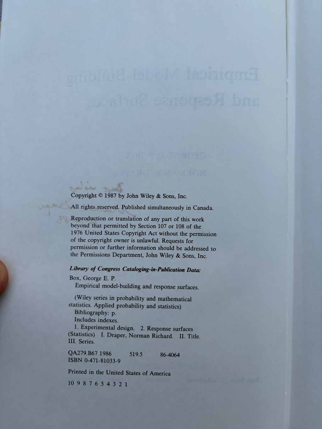 Empirical Model-Building and Response Surfaces