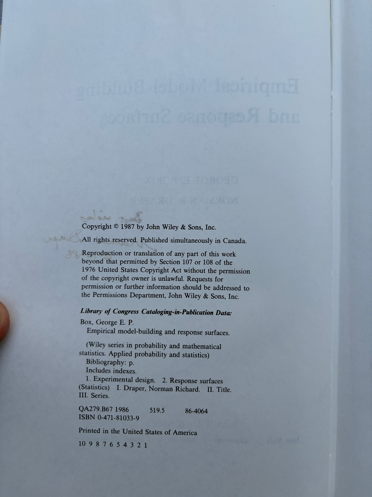 Empirical Model-Building and Response Surfaces