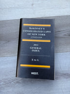 McKinney's Consolidated Laws of New York Annotated 2011 General Index E to L