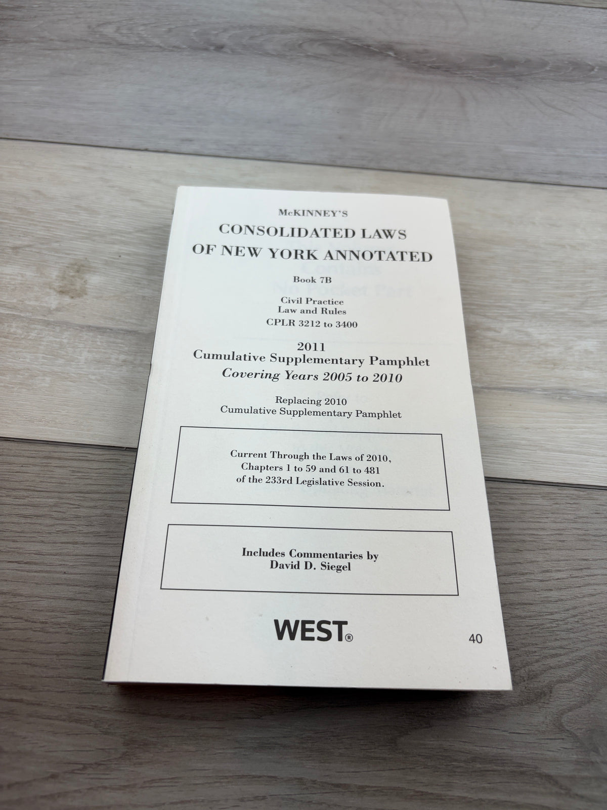 McKinney's Consolidated Laws of New York Annotated, Book 7B
