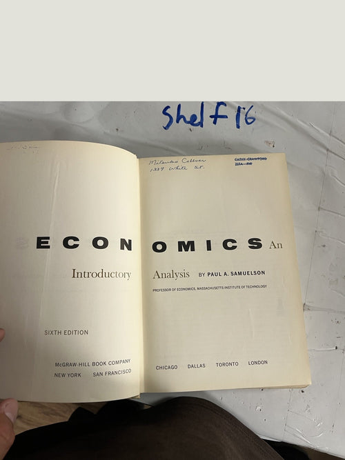 Clean rotated title page of Economics by Paul A. Samuelson