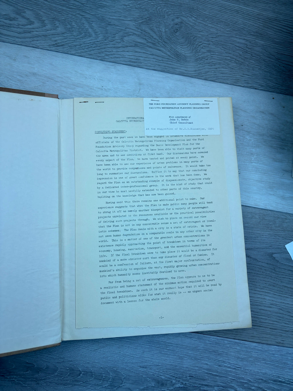 Basic Development Plan for the Calcutta Metropolitan District, 1966–1986