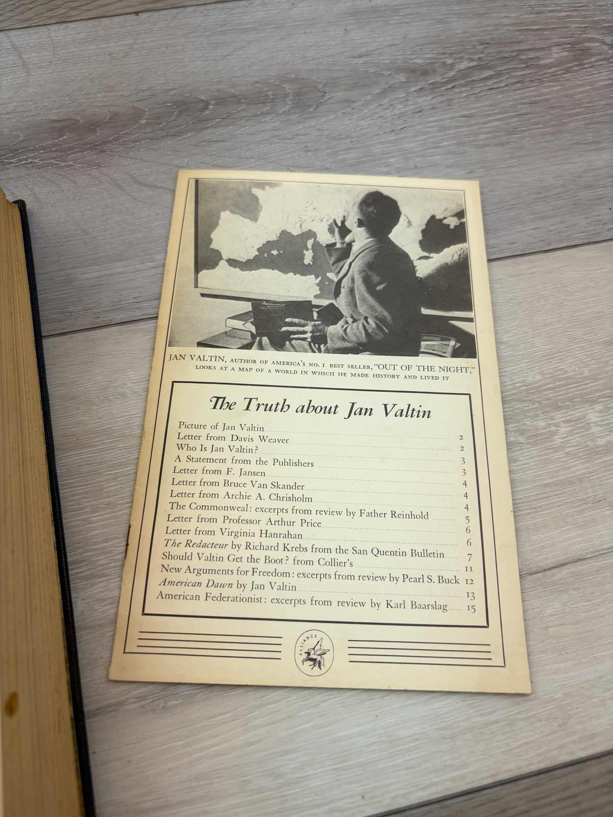 Out of the Night, comes with “Truth About Jan Valtin” pamphlet
