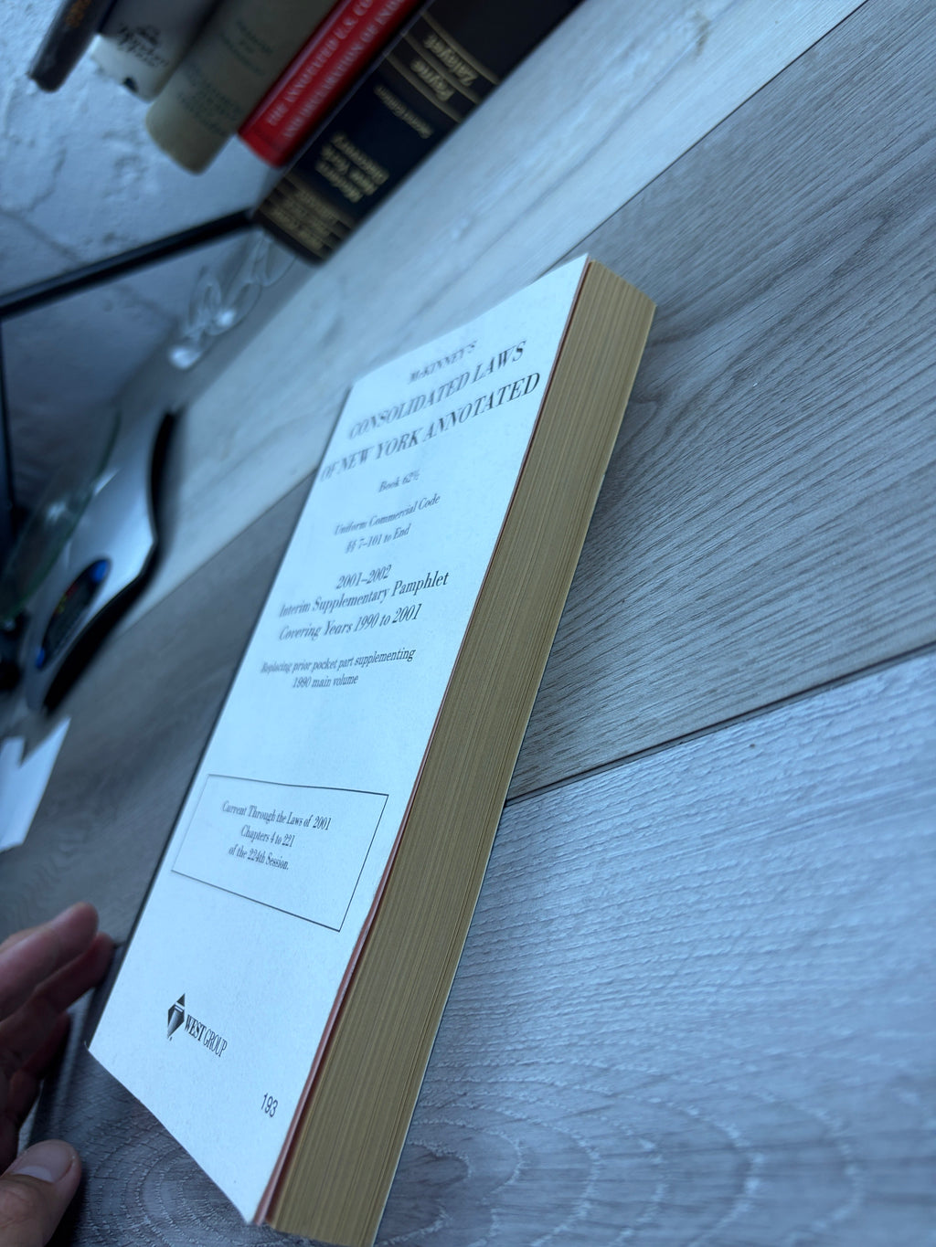 McKinney's Consolidated Laws of New York Annotated, Book 62½: Uniform Commercial Code §§ 7-101 to End, 2001-2002 Interim Supplementary Pamphlet