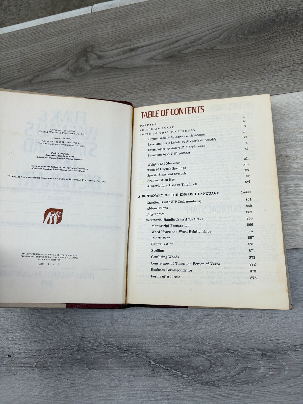 Funk & Wagnalls Standard Desk Dictionary, Volume 1