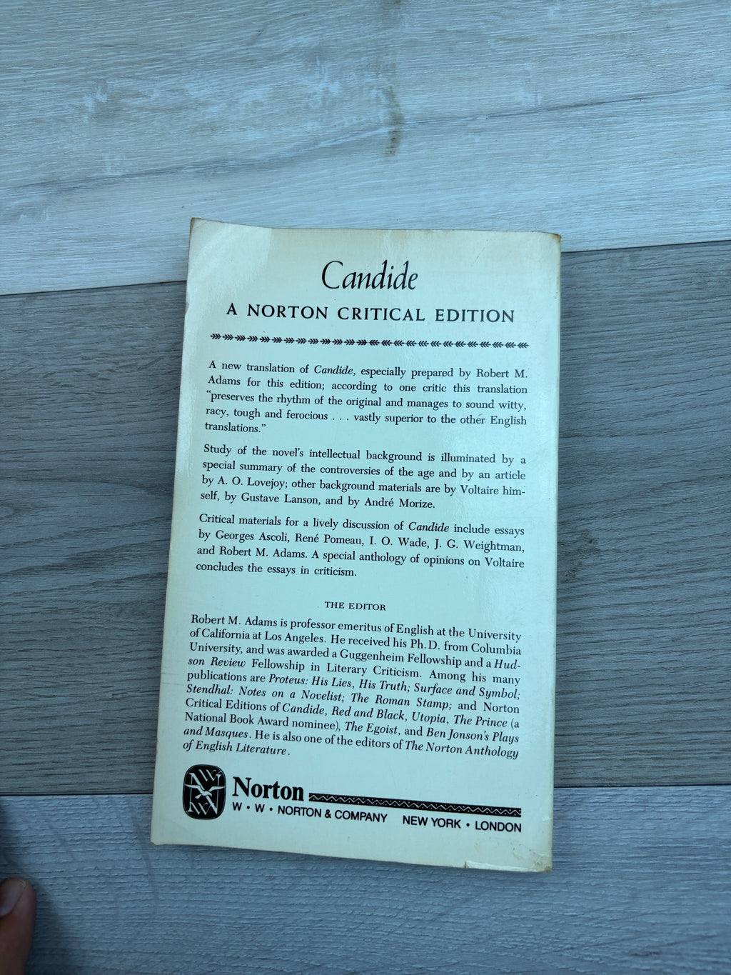 Candide, or Optimism: A New Translation; Backgrounds; Criticism