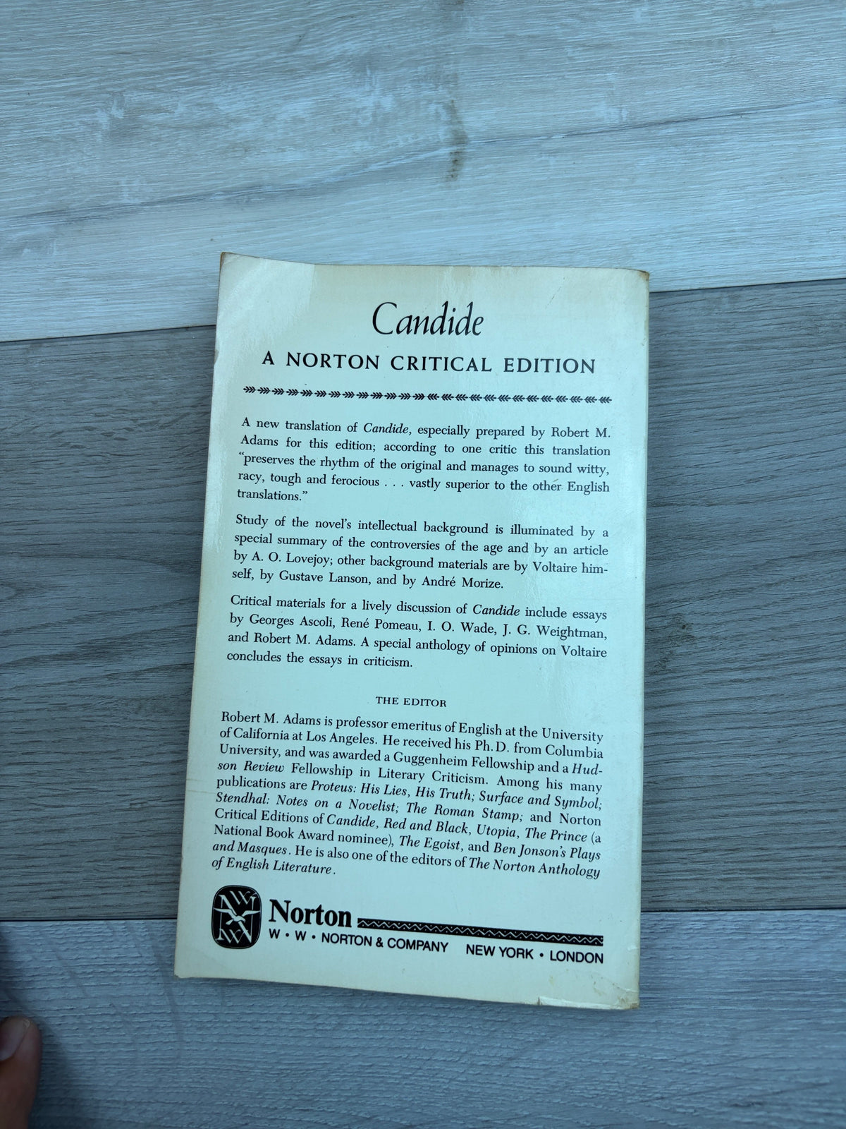 Candide, or Optimism: A New Translation; Backgrounds; Criticism