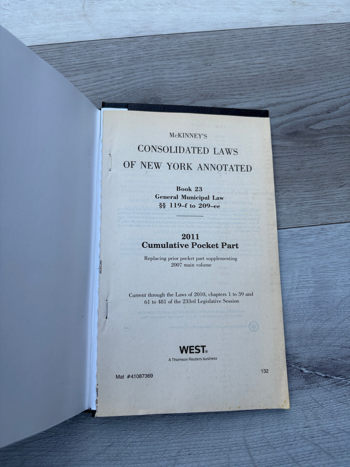 McKinney's Consolidated Laws of New York Annotated. Book 23: General Municipal Law §§ 119-f to 209-ee