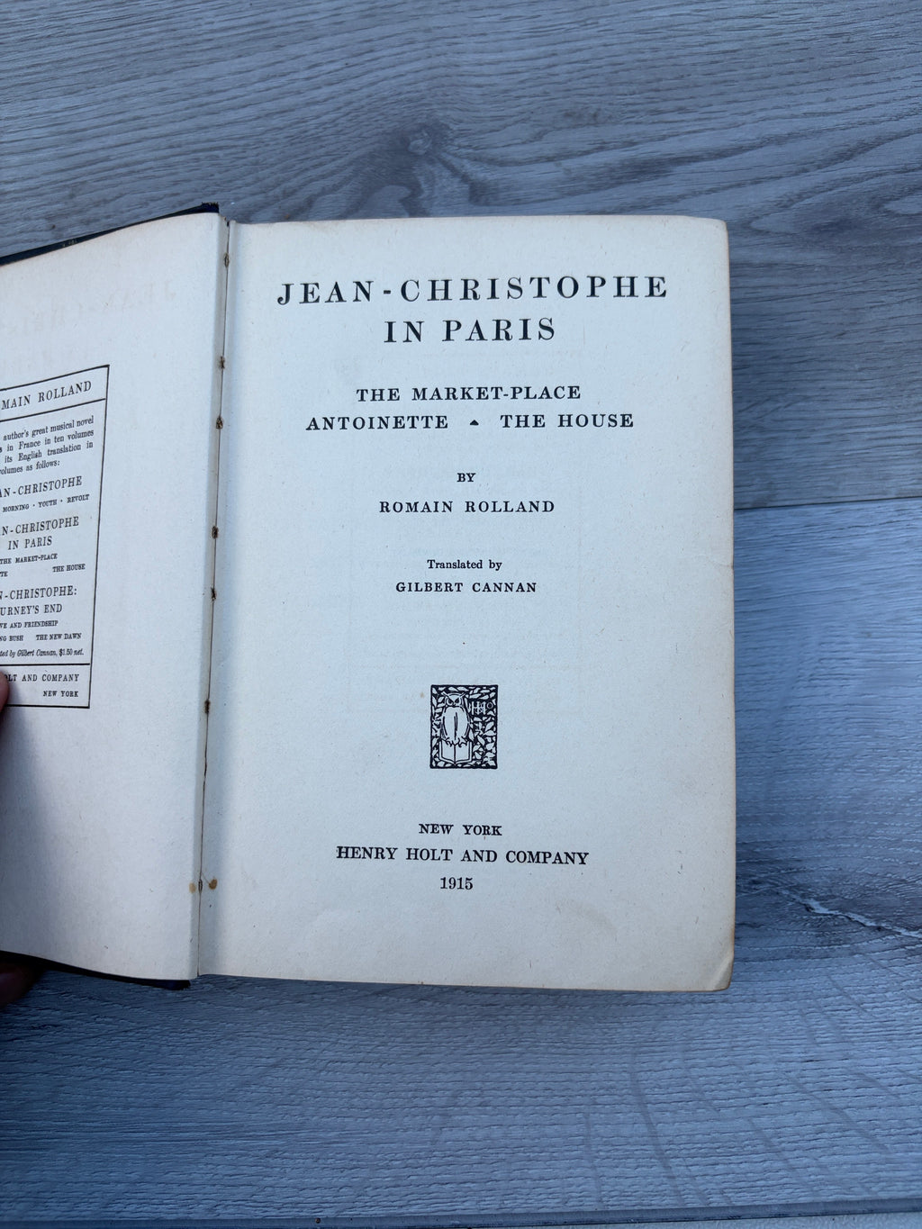 Jean-Christophe in Paris: The Market-Place, Antoinette, The House