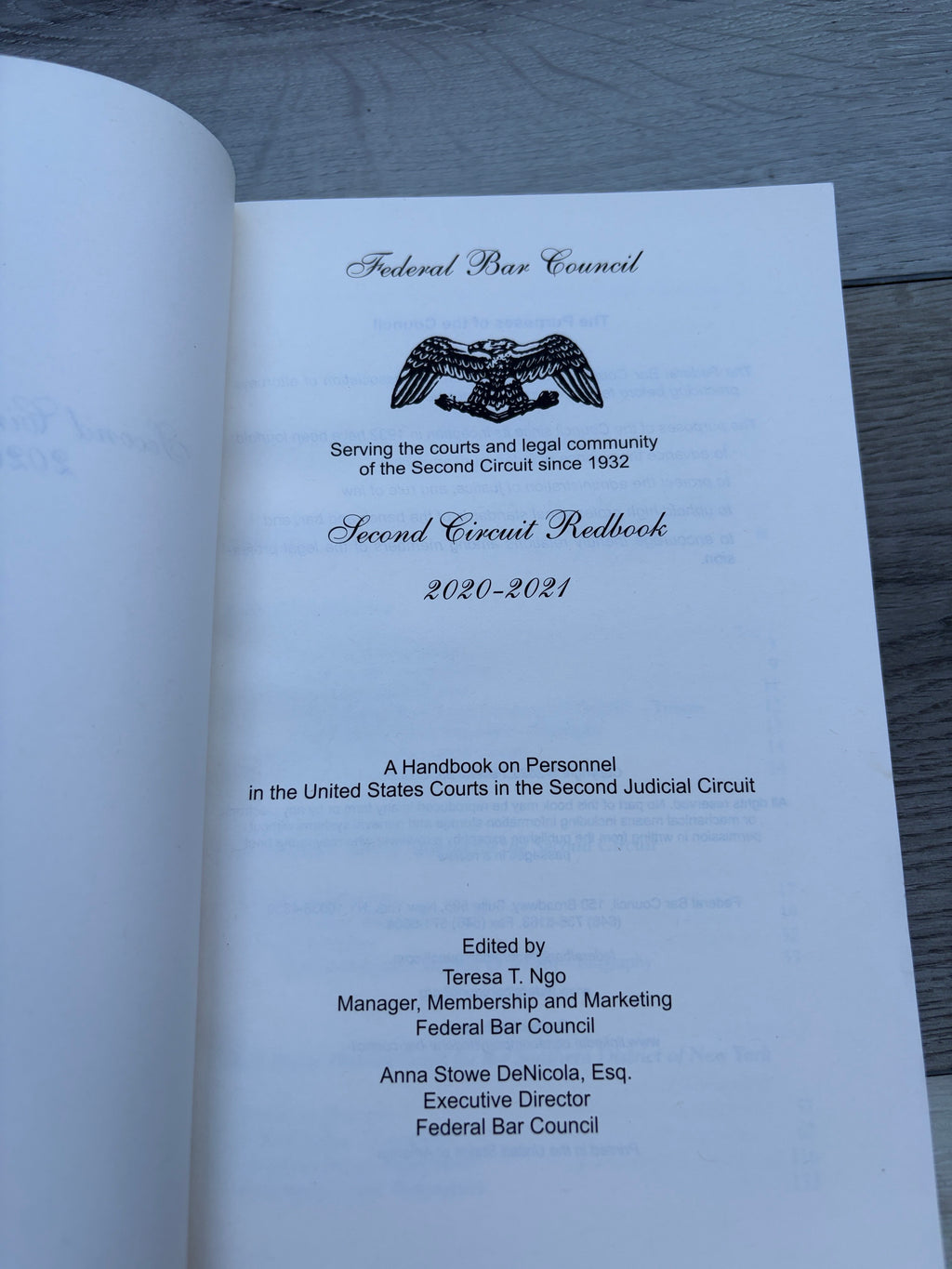 Second Circuit Redbook 2020-2021: A Handbook on Personnel in the United States Courts in the Second Judicial Circuit