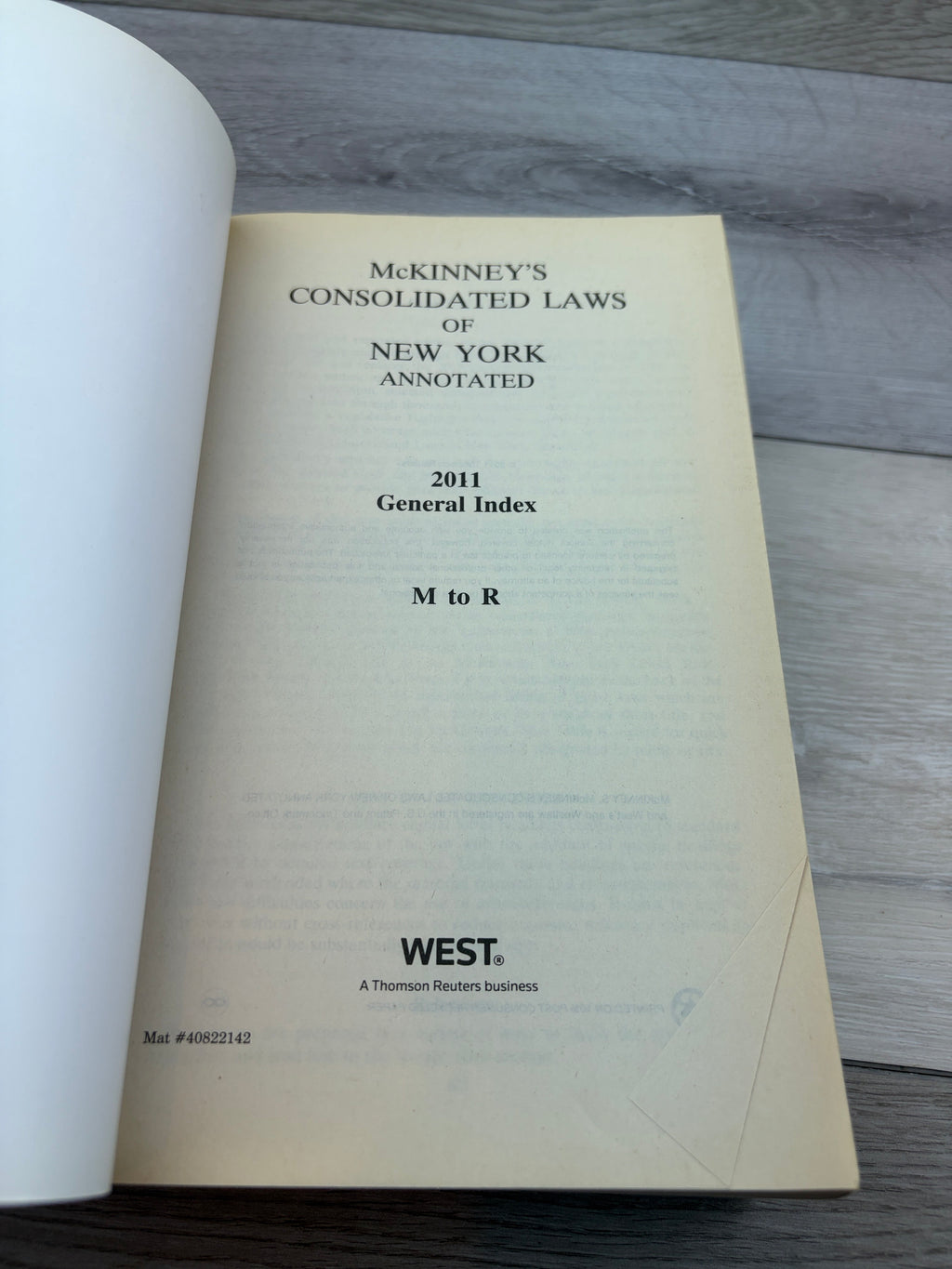 McKinney's Consolidated Laws of New York Annotated 2011