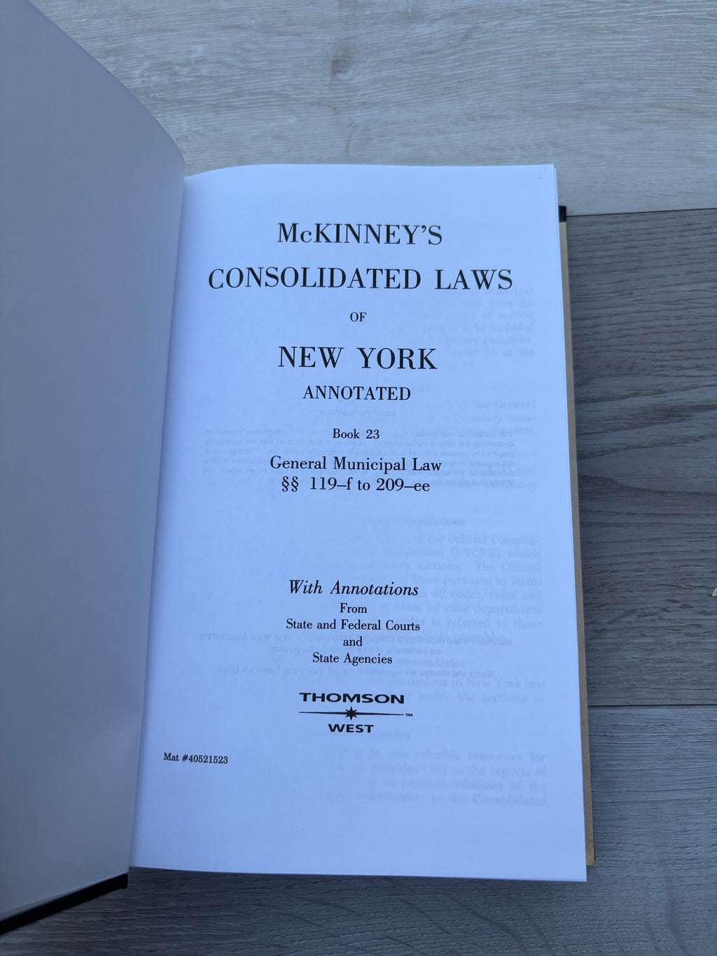 McKinney's Consolidated Laws of New York Annotated. Book 23: General Municipal Law §§ 119-f to 209-ee