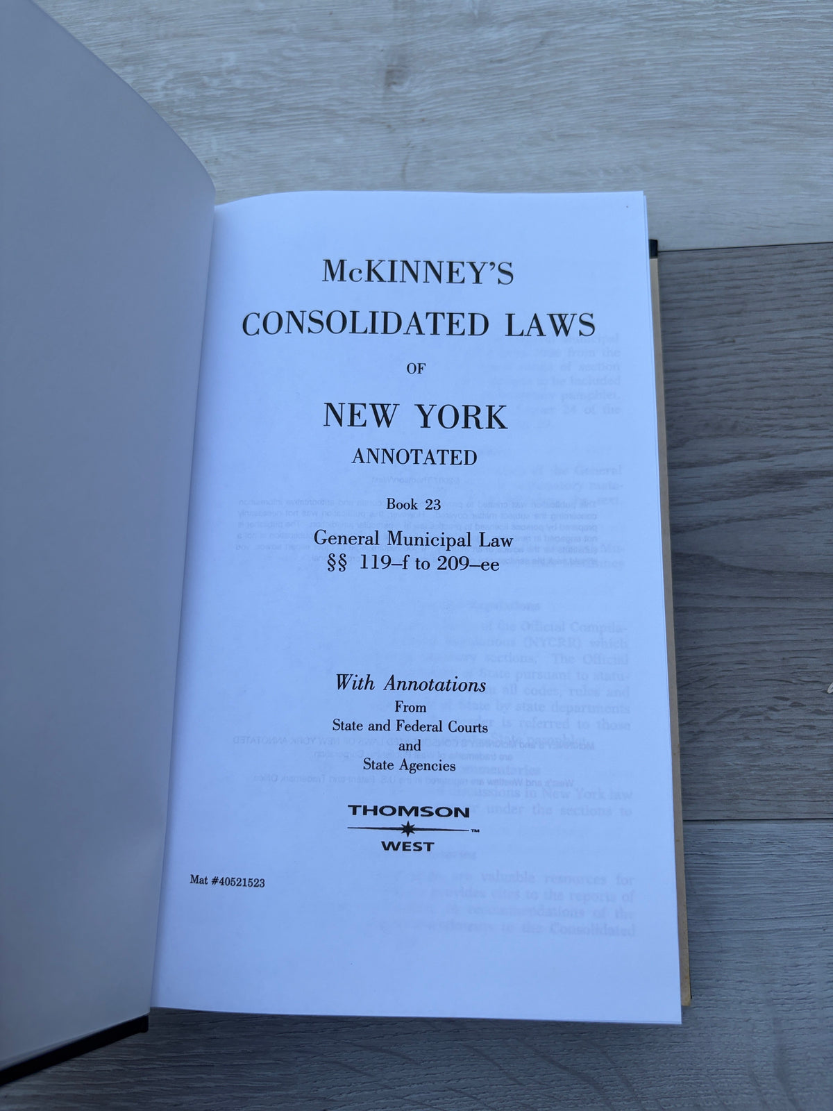 McKinney's Consolidated Laws of New York Annotated. Book 23: General Municipal Law §§ 119-f to 209-ee