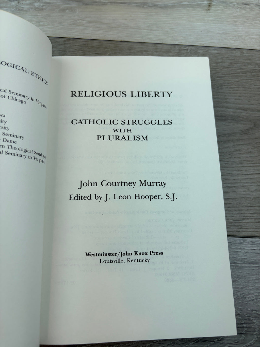 Religious Liberty: Catholic Struggles with Pluralism