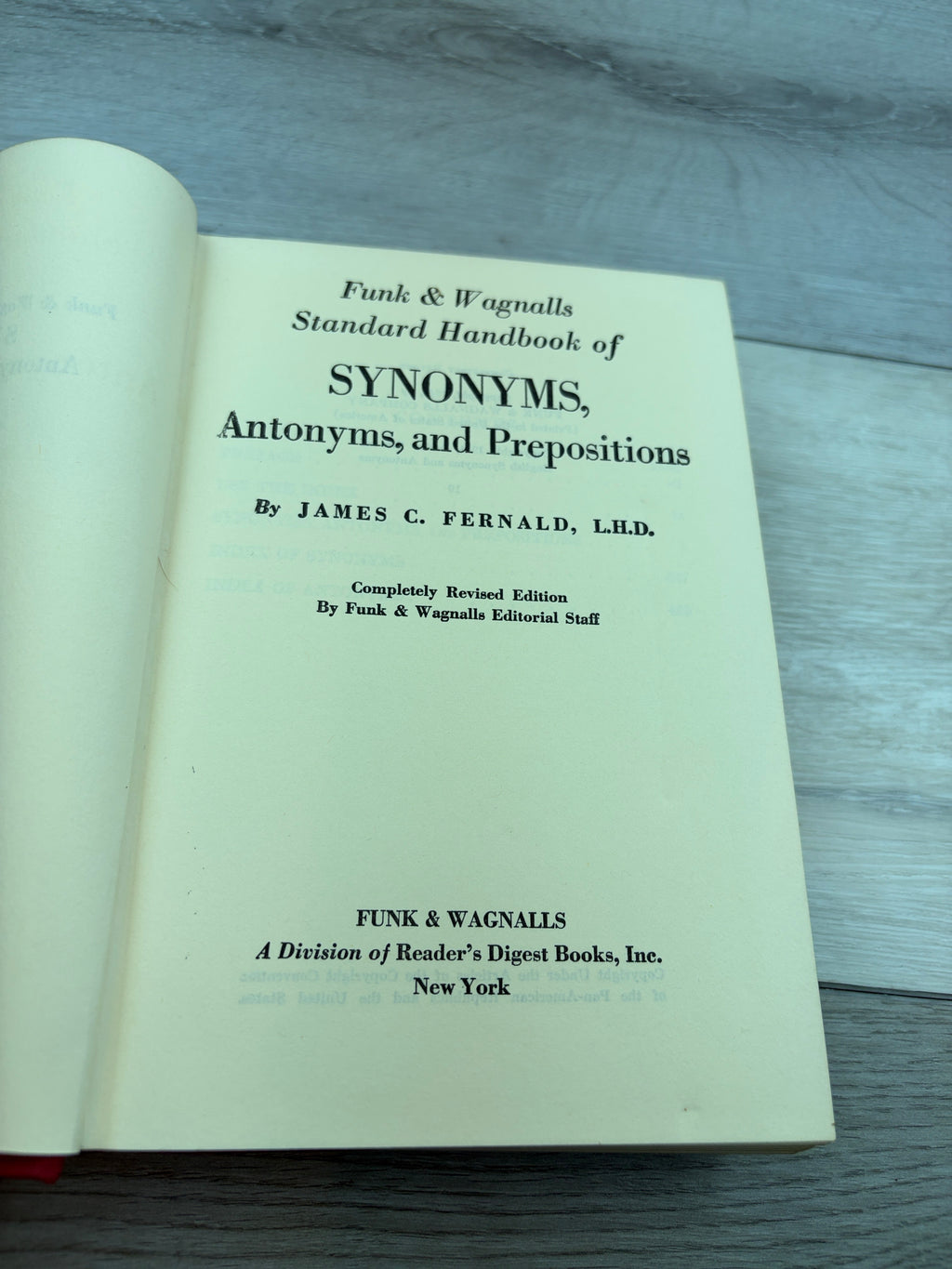Funk & Wagnalls Standard Handbook of Synonyms, Antonyms, and Prepositions