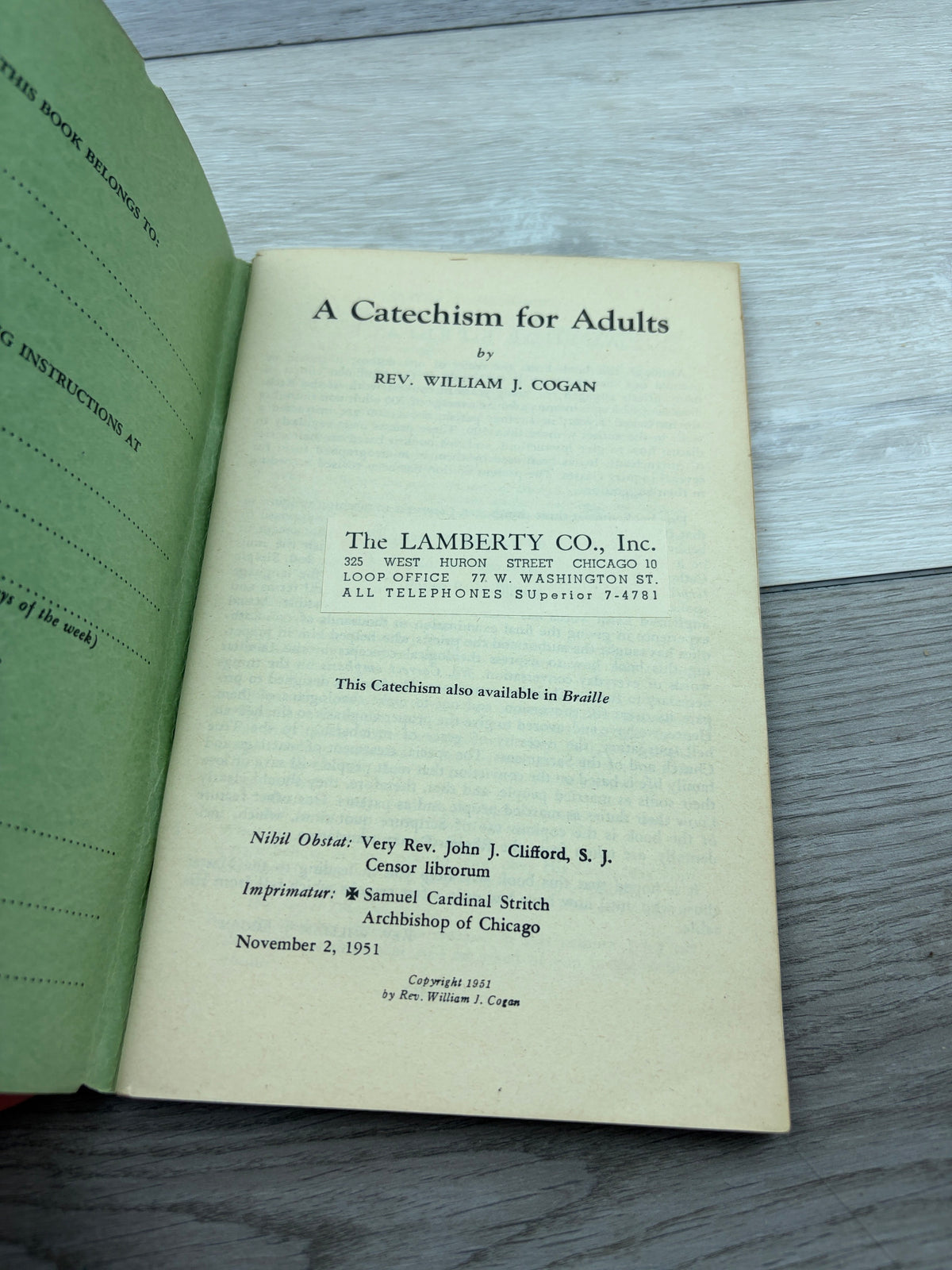 A Catechism for Adults