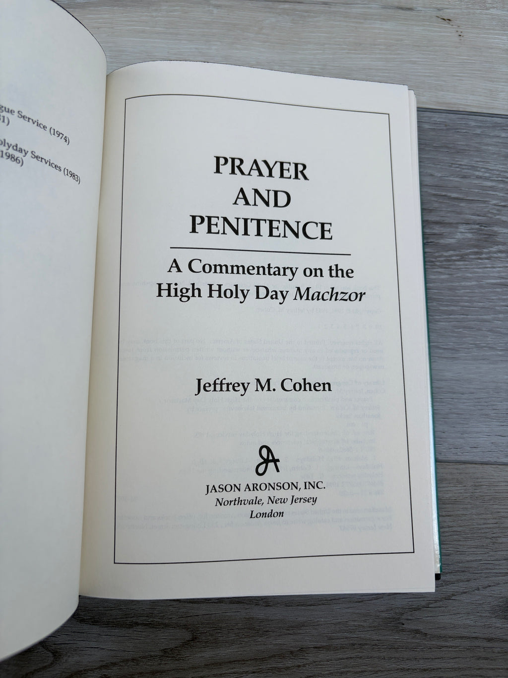 Prayer and Penitence: A Commentary on the High Holy Day Machzor