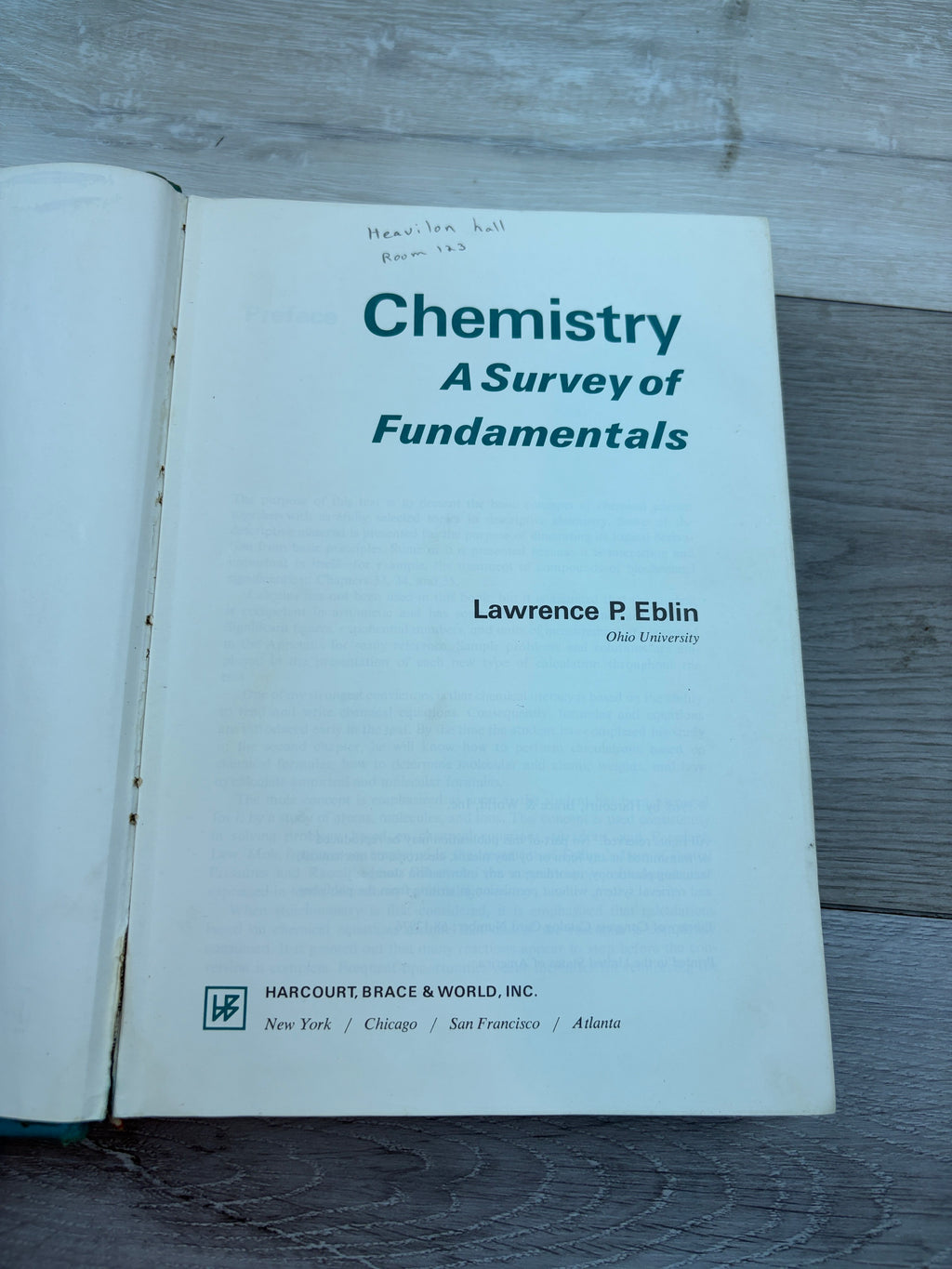 Chemistry: A Survey of Fundamentals
