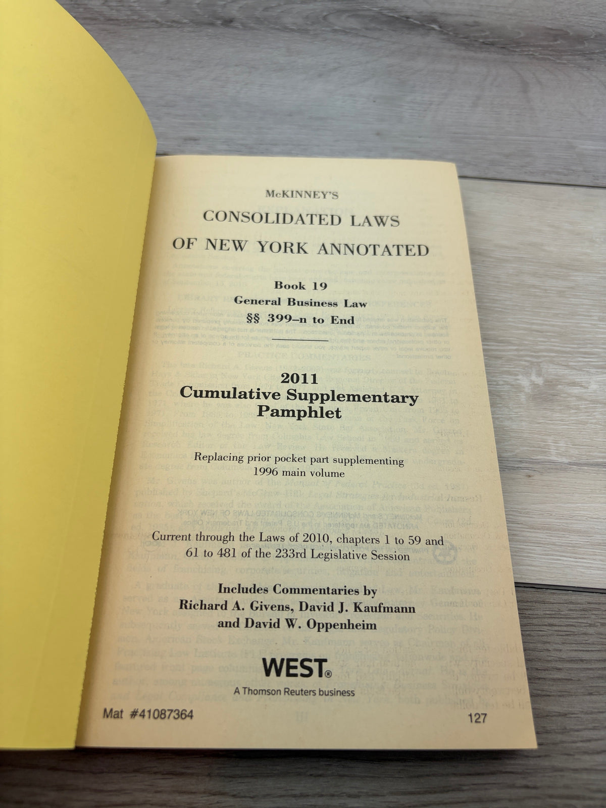 McKinney's Consolidated Laws of New York Annotated, Book 19