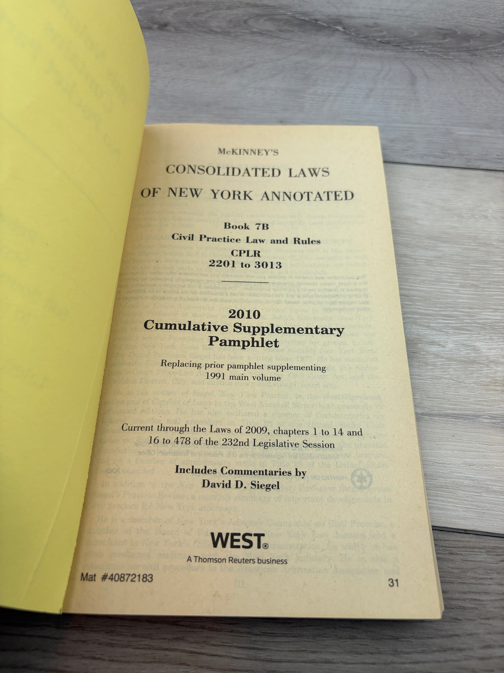 McKinney's Consolidated Laws of New York Annotated, Book 7B
