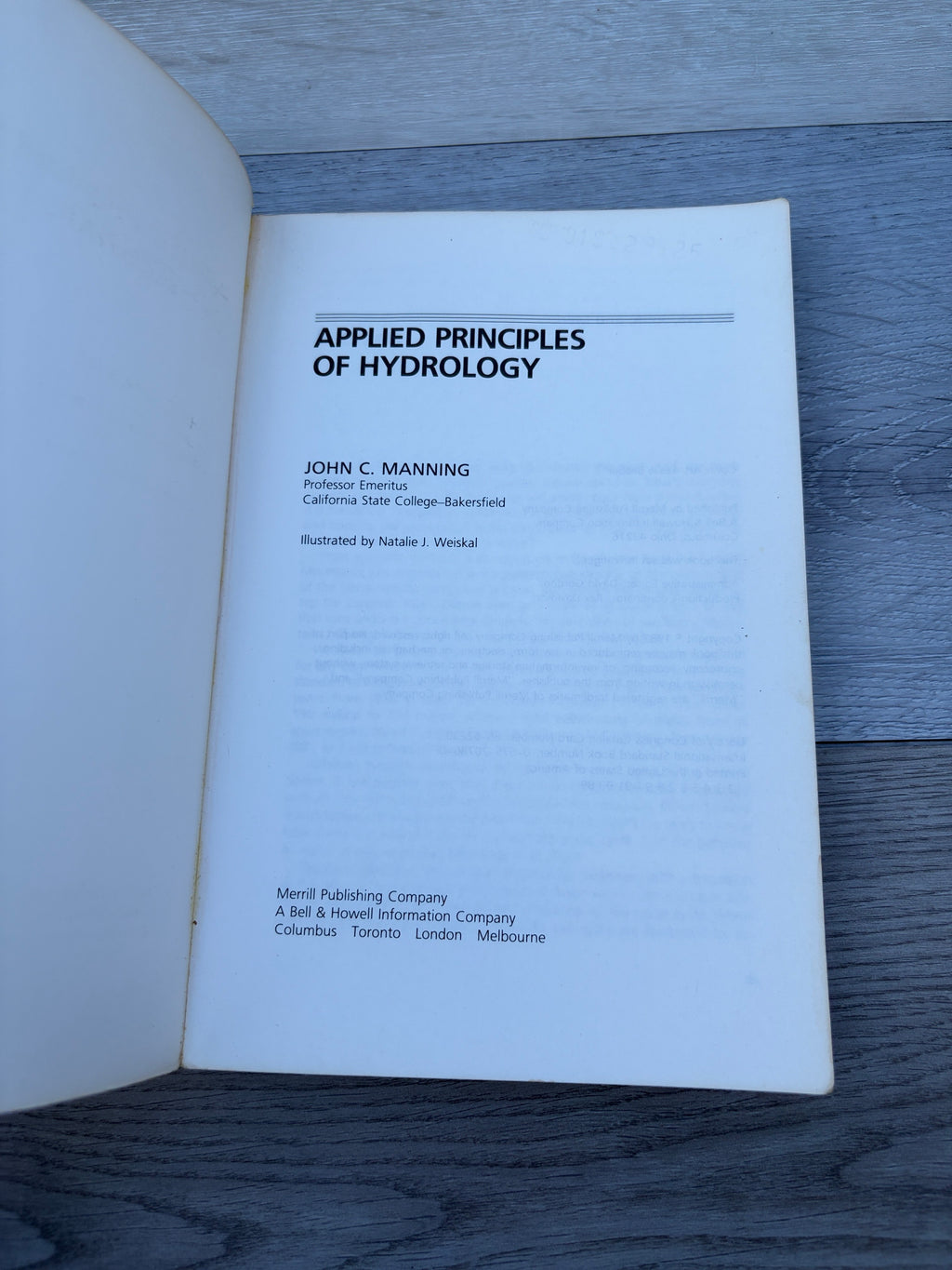 Applied Principles of Hydrology