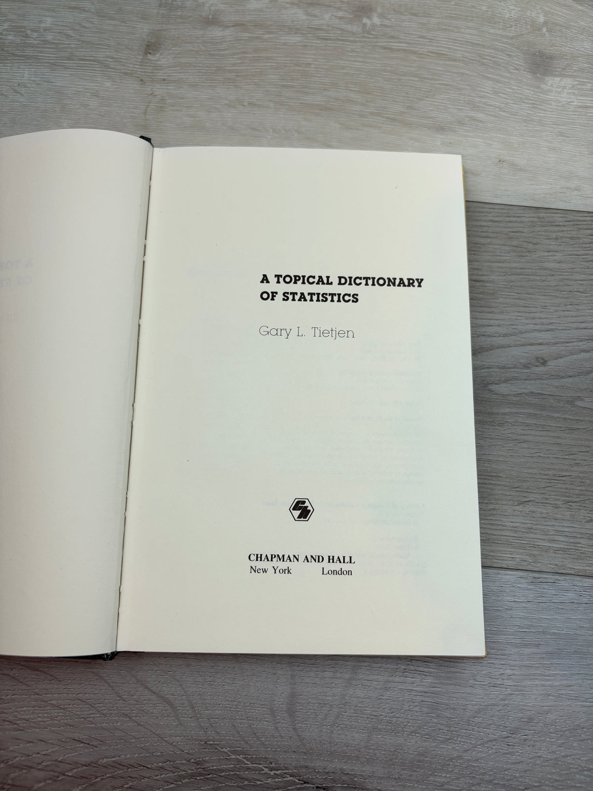 A Topical Dictionary of Statistics