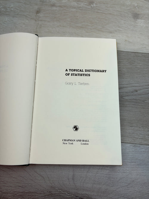 A Topical Dictionary of Statistics
