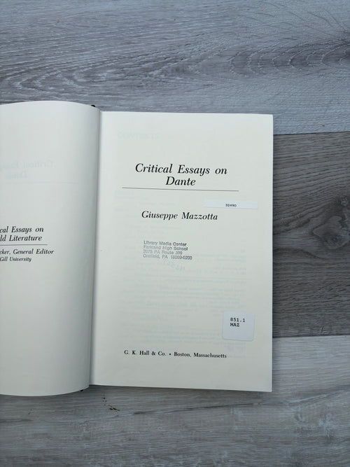 Critical Essays on Dante