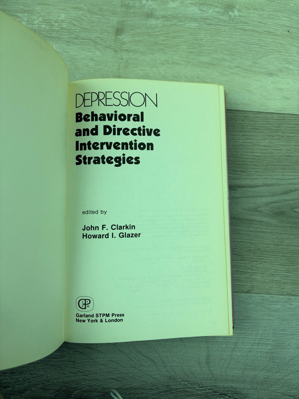 Depression: Behavioral and Directive Intervention Strategies