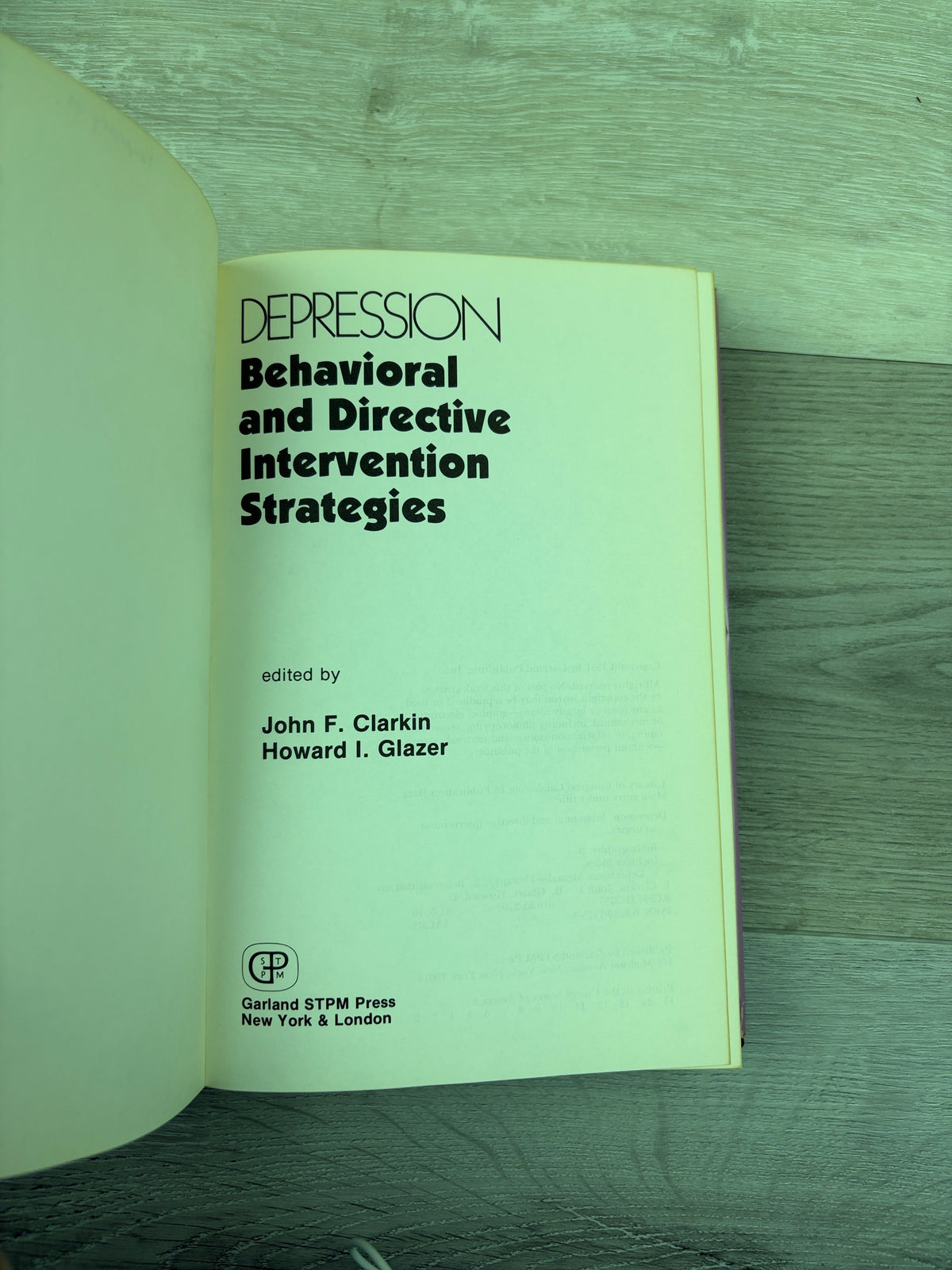 Depression: Behavioral and Directive Intervention Strategies