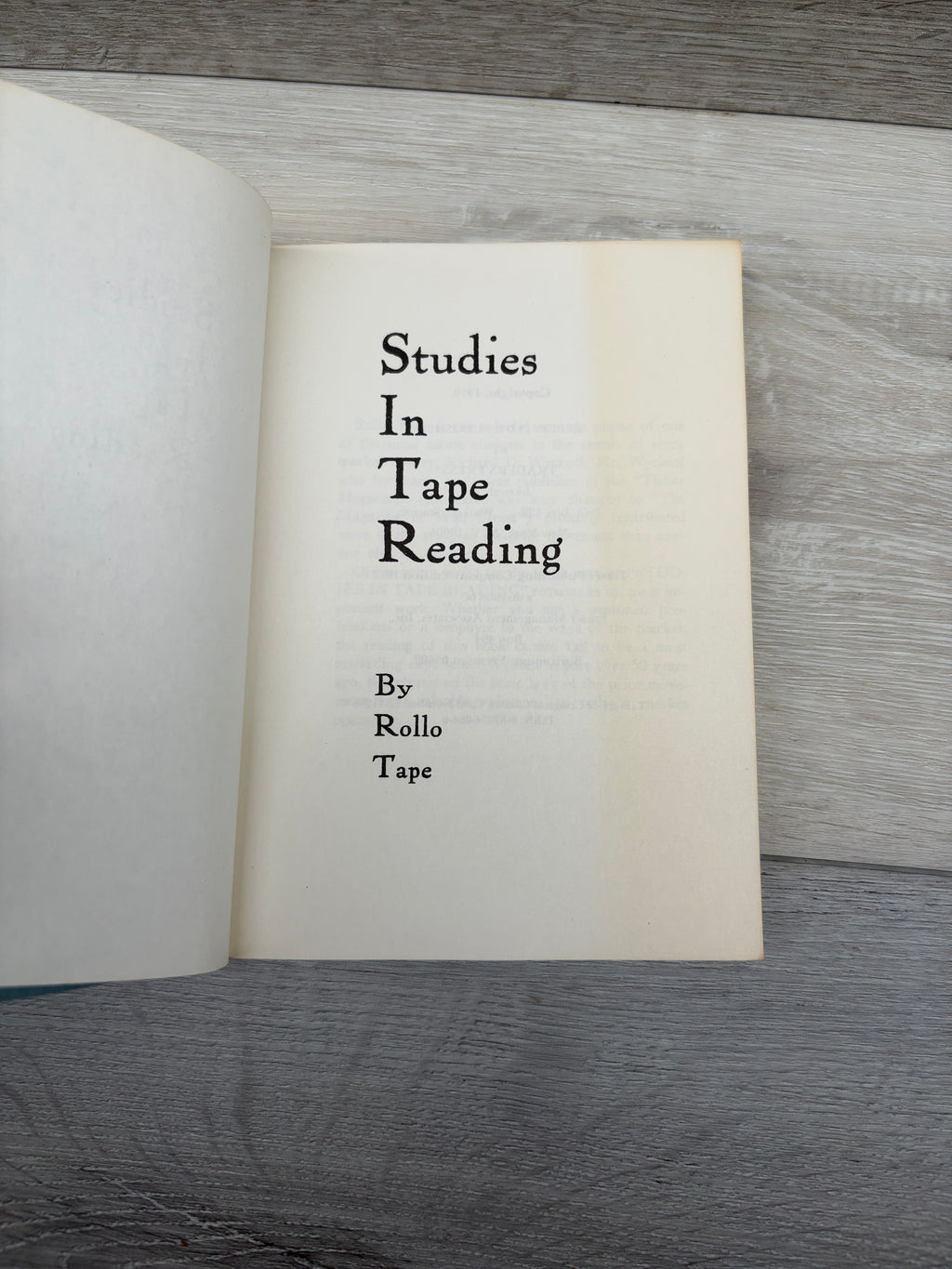 Studies in Tape Reading