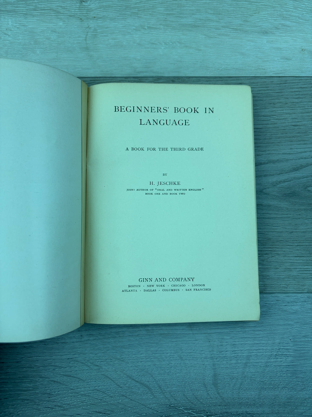 Beginners' Book in Language: A Book for the Third Grade