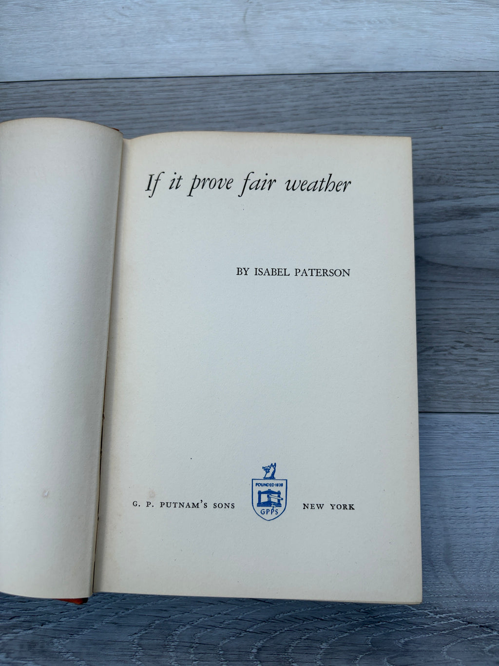 If It Prove Fair Weather